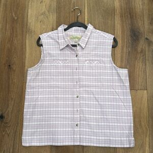 Cabelas Sleeveless Button- Up Shirt Size XL 100% Cotton